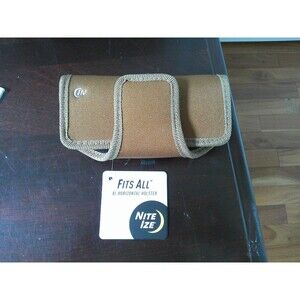 Nite Ize Universal Hardshell XL Holster Case Rugged Pouch w/Belt Clip - Brown